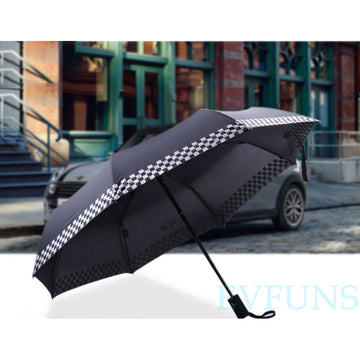 MINI Cooper Automatic Folding Umbrella – UV Protection Travel Sunshade black Evfuns