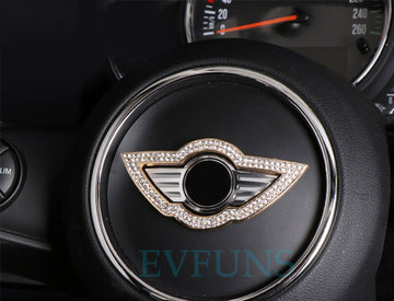 Crystal Steering Wheel Emblem Sticker for MINI Cooper Evfuns