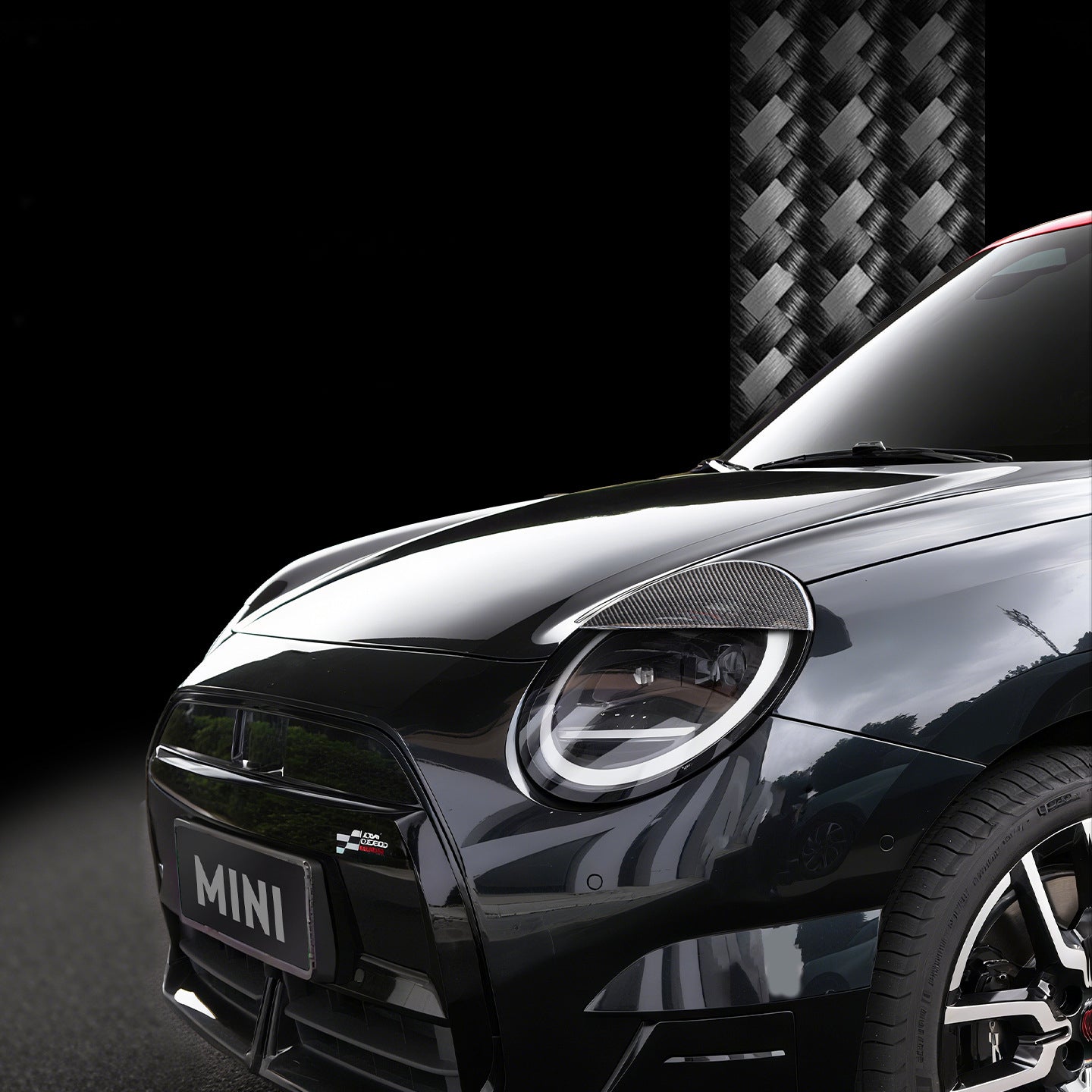 Mini Cooper Carbon Fiber Double Eyelid Headlight Trim
