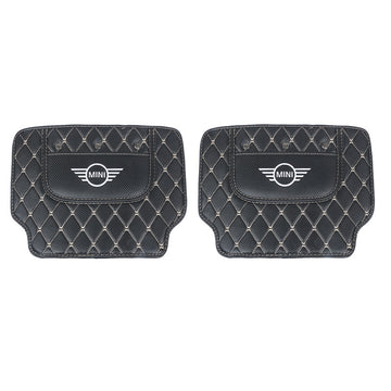 MINI Cooper Carbon Fiber Texture Back Seat Kick Mat Seat Rear Anti-Kick Pads (Set of Two) Evfuns