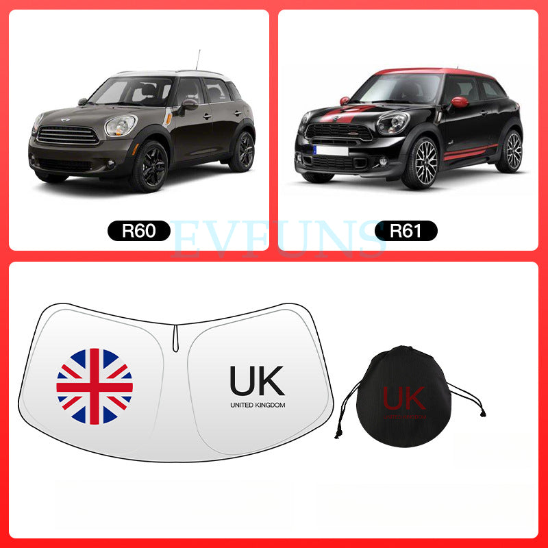 MINI Cooper / Aceman Windshield Sunshade Umbrella – Custom Fit Heat & UV Protection R60/61 [Redmi]--comes with storage