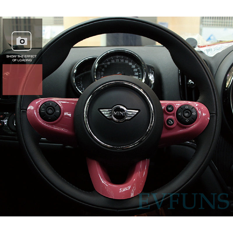 MINI Cooper F-Series Steering Wheel Trim Cover – F54/F55/F56/F60 Interior Styling Kit Pink Evfuns