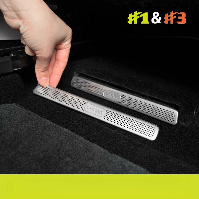 Smart # 1 & # 3 Dashboard Air Vent Cover Stainless Steel Trim #1#3 Seat Under Air Vent Protective Cover Brabus Style