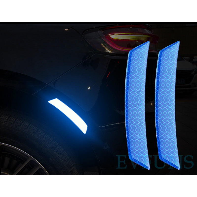 Car Wheel Arch Reflective Strips – Night Safety Warning Stickers (Glow-in-the-Dark) Sky blue (set of 2 pieces) Evfuns