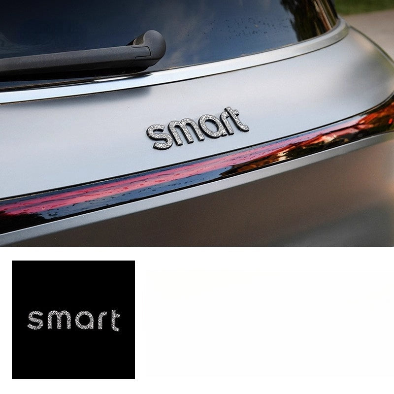 SMART # 1 Rhinestone Car Emblem Sticker – Bling Crystal Logo Decal Smart #1-Rear Auto Logo Letters Diamond Sticker [1