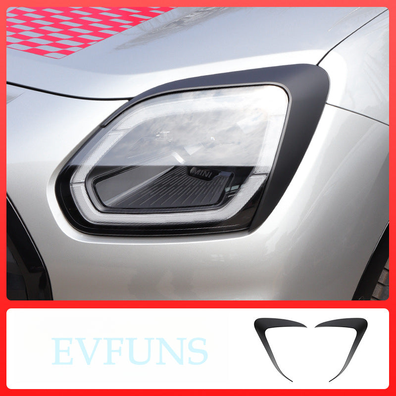 MINI JCW U25 Headlight Eyebrow Trim – Blackout Styling Kit for Fuel Models Plain Black Evfuns