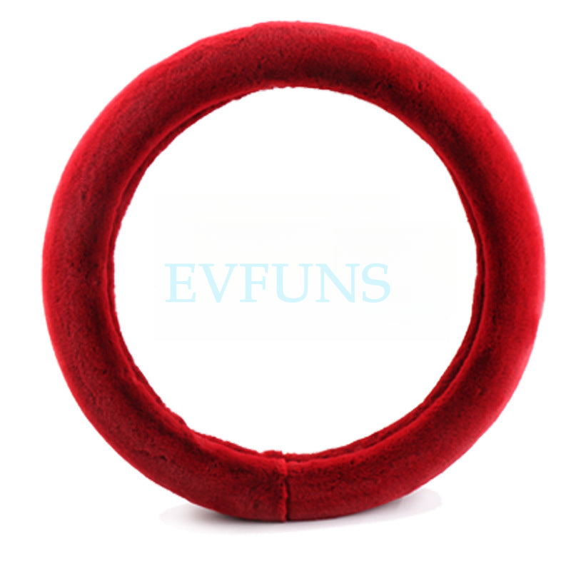 Winter Plush Steering Wheel Cover for MINI Cooper Fine plush [red model] Evfuns