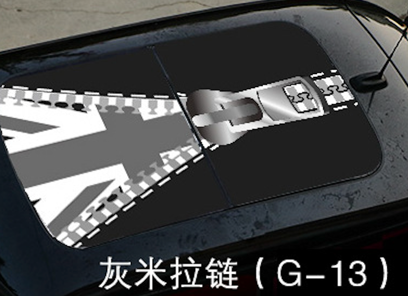 MINI Cooper Roof Sunroof Decal – Union Jack Perforated Roof Sticker for Countryman & More G13 gray rice zipper Evfuns