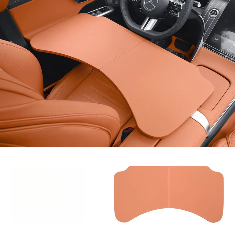 Smart # 1 # 3 # 5 Foldable Car Tray Table | Rear Seat Laptop & Dining Desk Car Folding Small Table Board [Ocher Brown]
