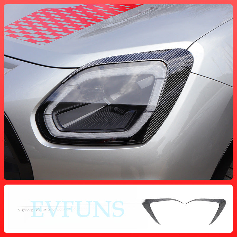 Mini Cooper Carbon Fiber Double Eyelid Headlight Trim U25 pair [carbon fiber material] Evfuns
