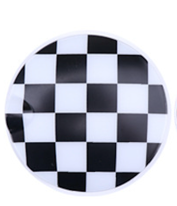 MINI Cooper F55/F56 Fuel Tank Cap Cover – Decorative Trim Shell Black and White Checkered Style Evfuns