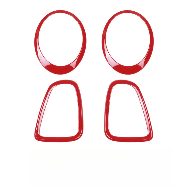 MINI Cooper R Series Black Headlight & Taillight Trim Kit R56/57/58/59 [Front and Rear Headlight Frames] Red Set Evfuns