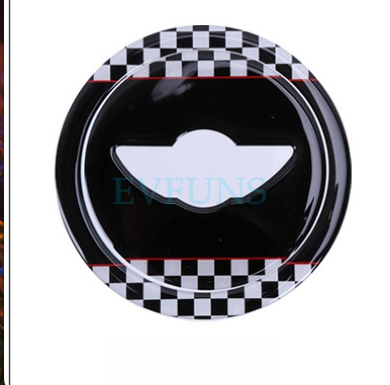 MINI Cooper R56 R60 Steering Wheel 3D Gel Sticker – Dome Emblem Decal Double-sided Plaid Style / as Shown