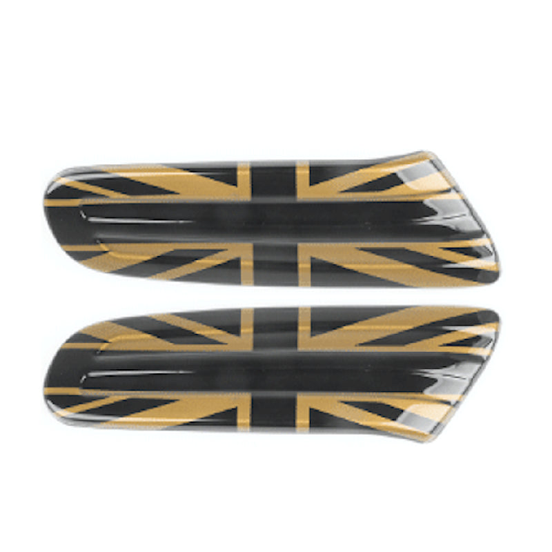 MINI Cooper F54–F57 Side Marker Light Trim – Decorative Fender Indicator Cover F54 Special [Black Gold Rice Flag 2