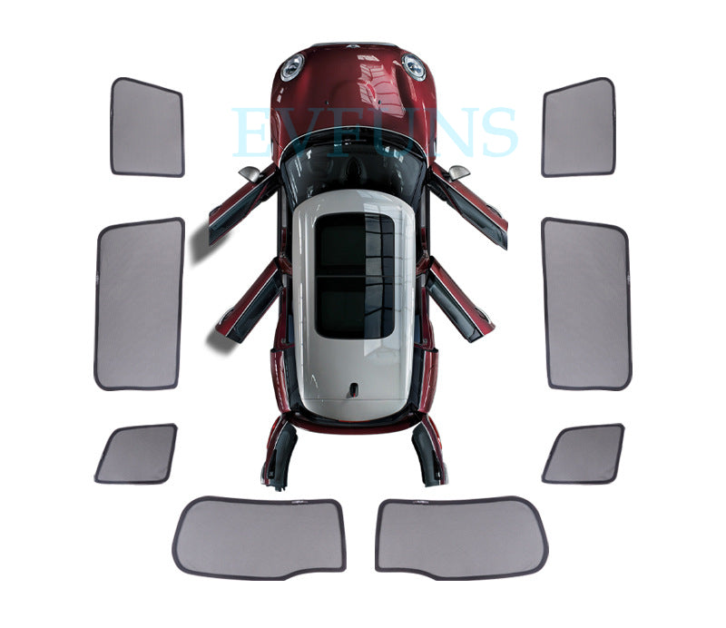 MINI Cooper Sunshade for F54 F55 F60 R60 – Magnetic Side Window Visor Evfuns