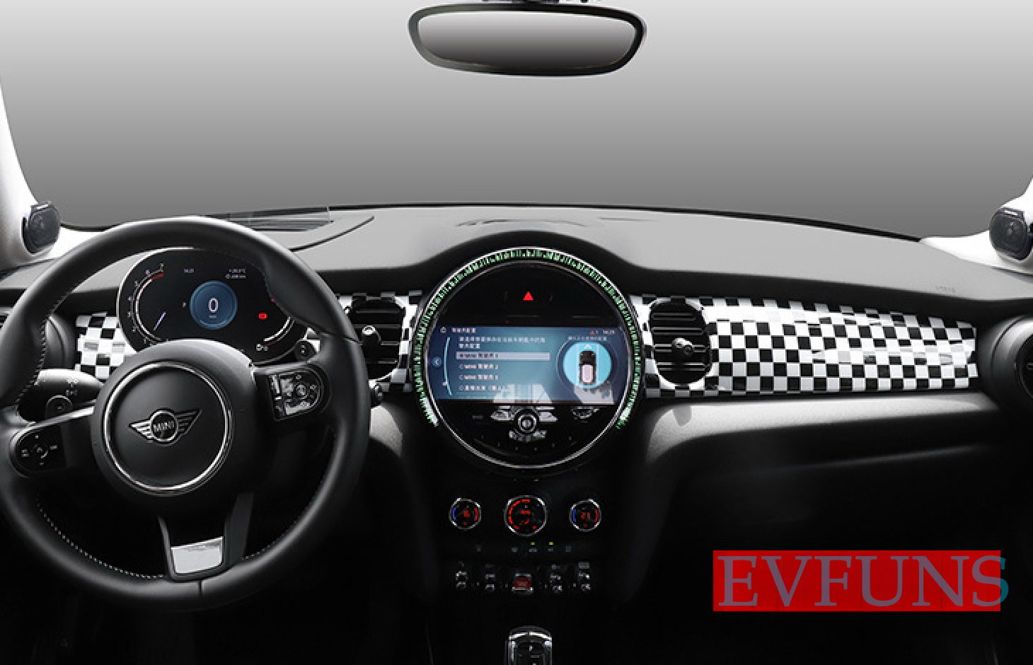 Dashboard Trim Panel Cover for MINI Cooper F55/F56/F57 Applicable to 21-22 F55/56/57 [Black and White Match Doug]]