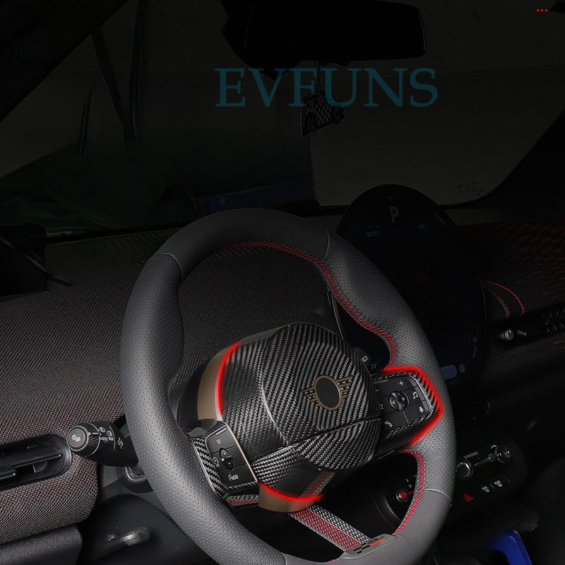 MINI ACEMAN J01 Carbon Fiber Steering Wheel Trim – 2024 Upgrade Evfuns