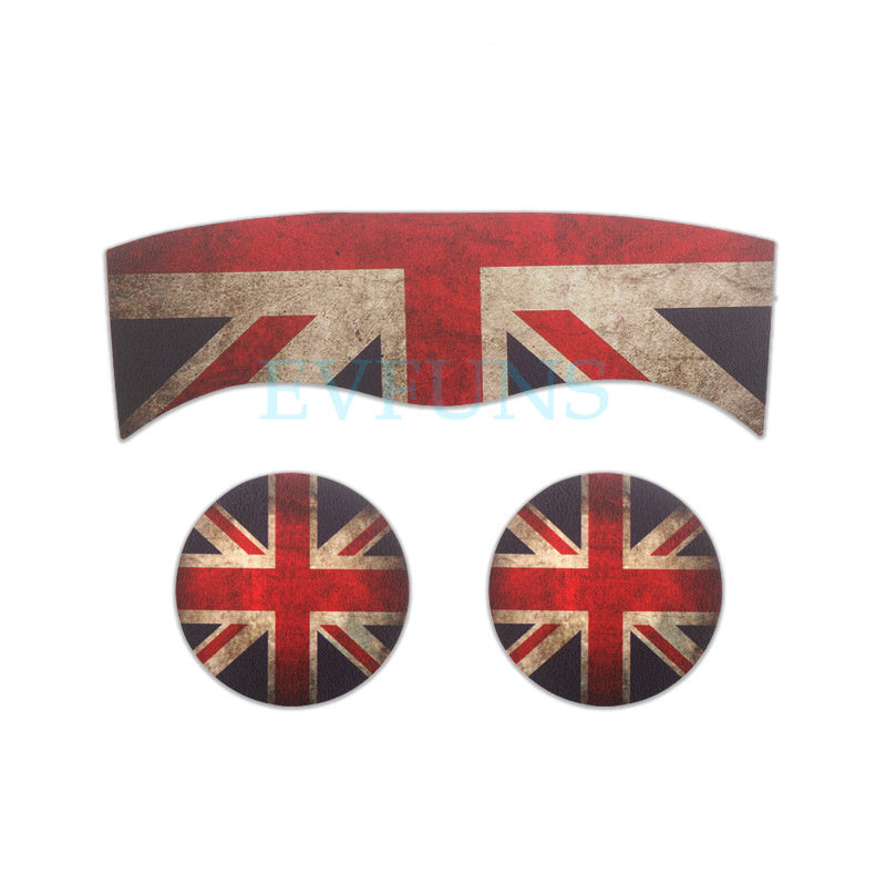MINI Cooper Leather Cup Holder Mat – F56 F60 F54 Anti-Slip Interior Pad F60 (retro red rice) three-piece set Evfuns