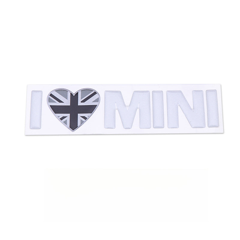 I ❤️ MINI Window Decal – Creative Waterproof Car Sticker Gray rice (glue type) Evfuns