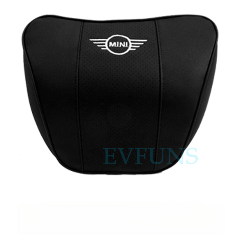 MINI Cooper Memory Foam Neck Pillow & Lumbar Support Cushion Headrest [Black] Evfuns
