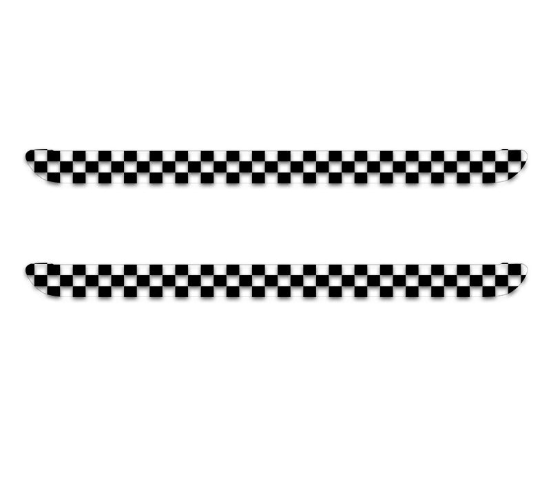 MINI Cooper Door Sill Scuff Plate Stickers | F54 F55 F56 F60 Threshold Trim Black and white grid (F56_F57) two-piece