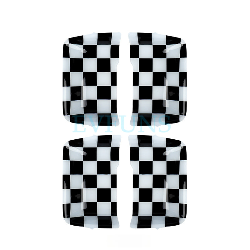 MINI U25 Electric Interior Door Handle Trim – EV Interior Upgrade [Black and White Grid] U25 Exclusive Evfuns