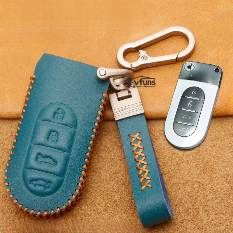 The genuine leather key case is suitable for Smart#5