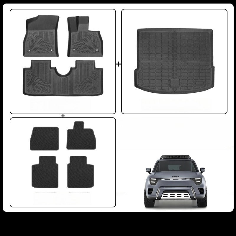 TPE Floor Mats & Trunk Mat Set for 2025 Smart #5 (Right-Hand Drive)