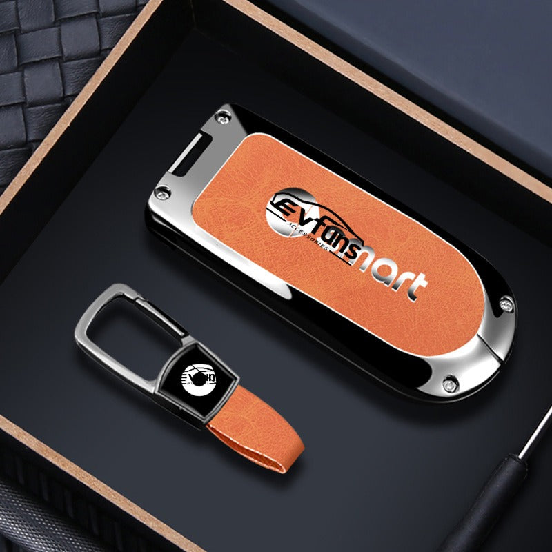 Premium Alloy & Leather Keychain for Smart #5