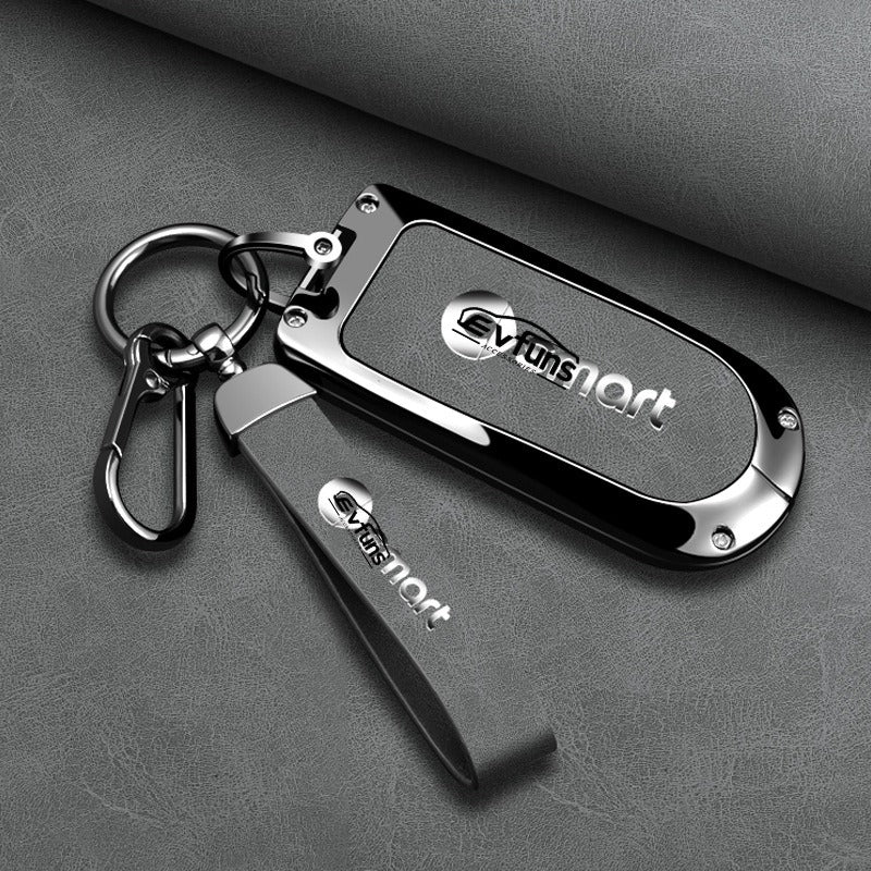 Premium Alloy & Leather Keychain for Smart #5