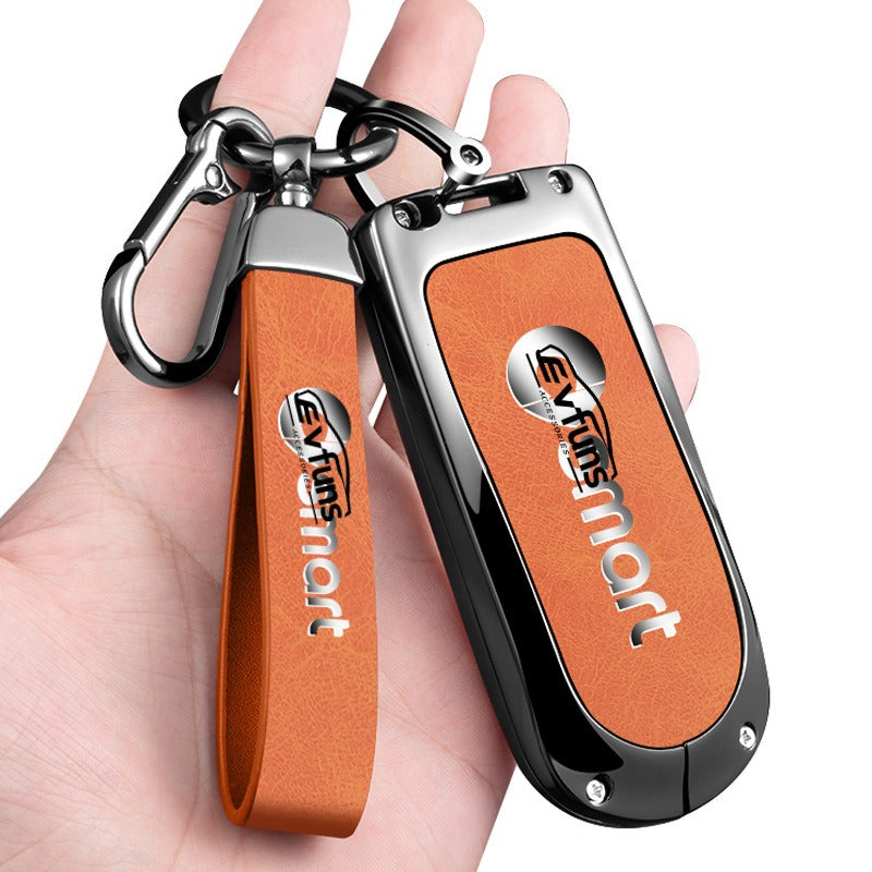 Premium Alloy & Leather Keychain for Smart #5