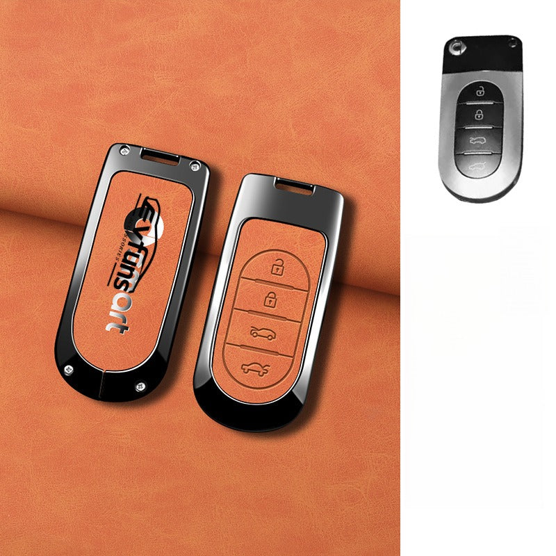 Premium Alloy & Leather Keychain for Smart #5