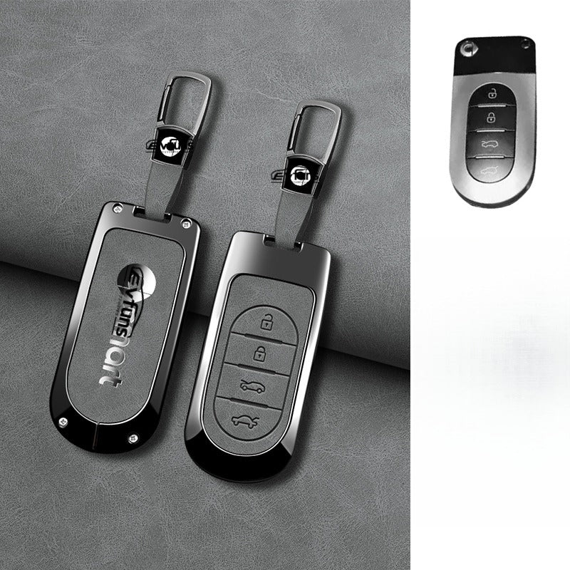 Premium Alloy & Leather Keychain for Smart #5