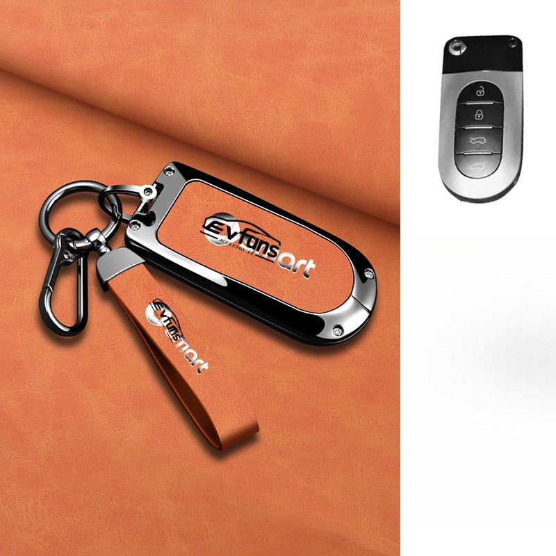 Premium Alloy & Leather Keychain for Smart #5