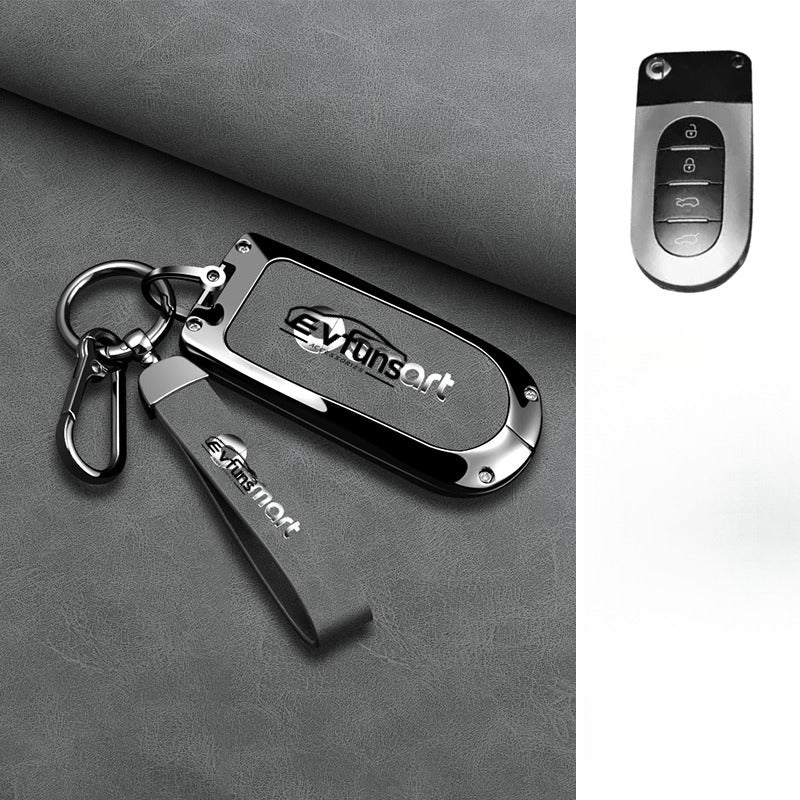 Premium Alloy & Leather Keychain for Smart #5