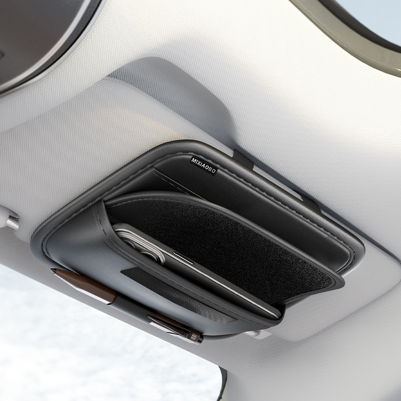 Leather Car Sun Visor Sunglasses Holder | Glasses & Card Organizer