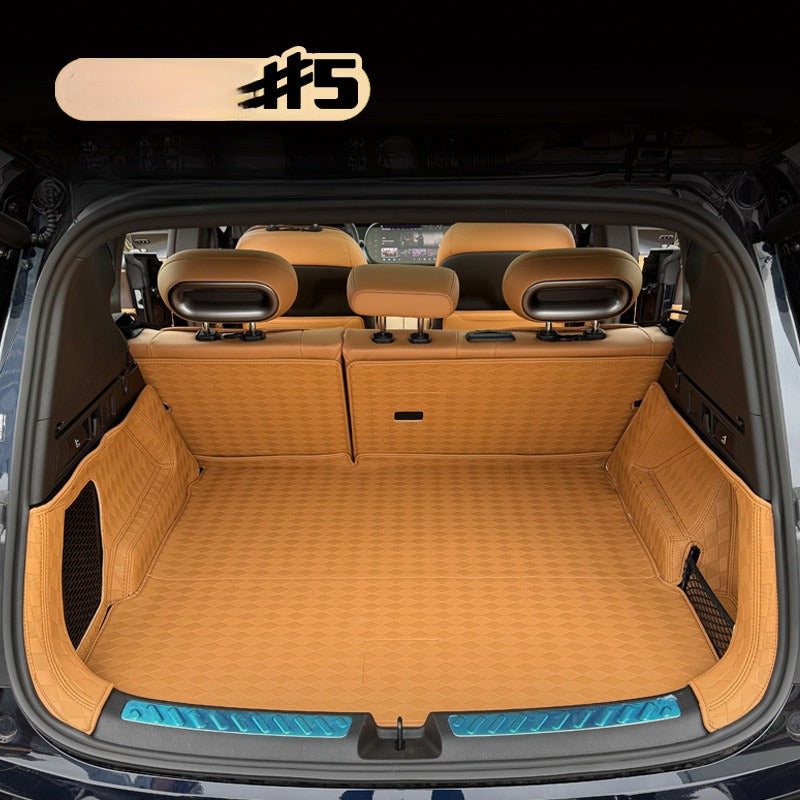 Custom-fit full-coverage leather trunk mat for Smart #5