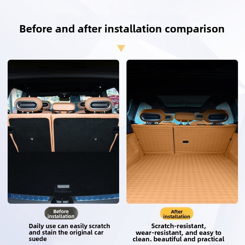 Custom-fit full-coverage leather trunk mat for Smart #5