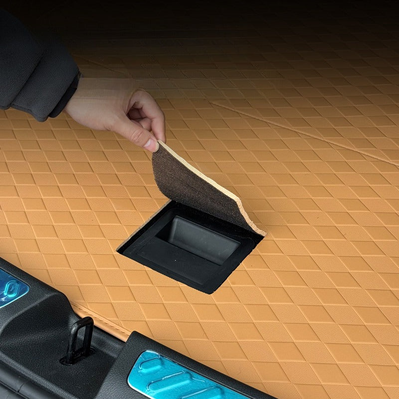 Custom-fit full-coverage leather trunk mat for Smart #5