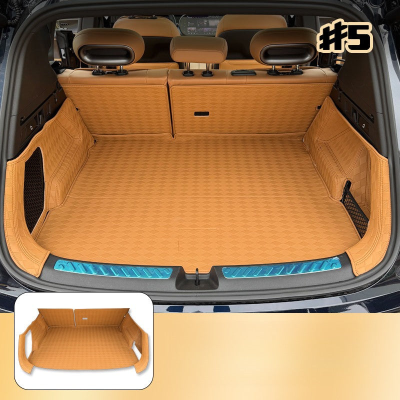 Custom-fit full-coverage leather trunk mat for Smart #5