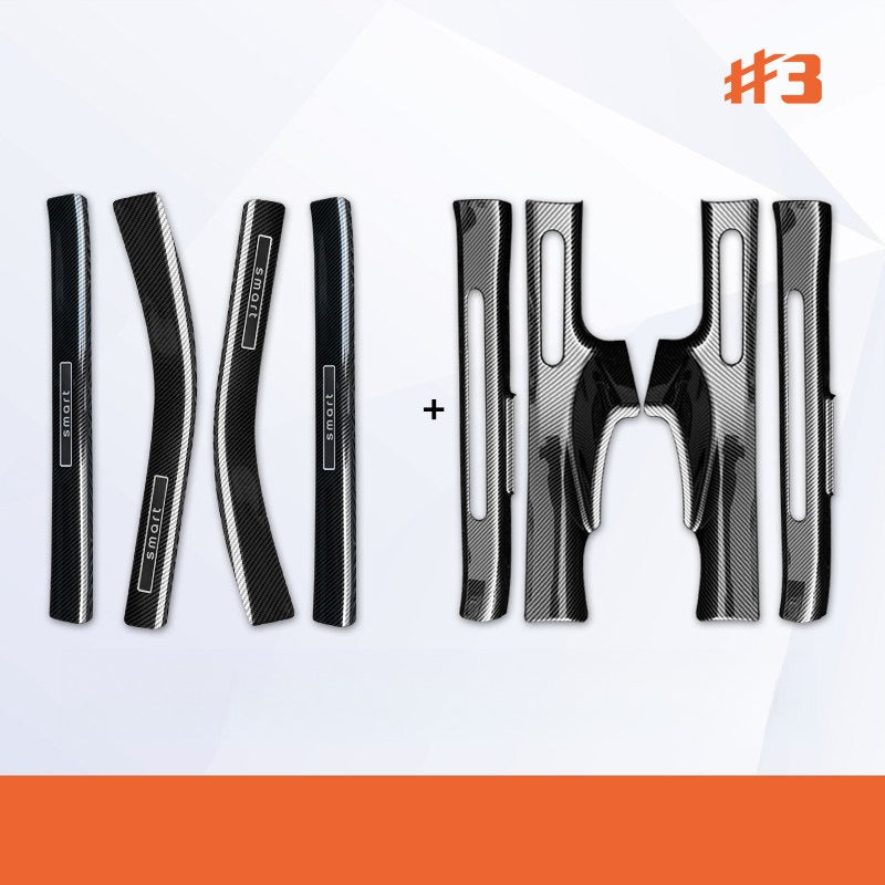 Carbon Fiber Pattern Door Sill Protectors for Smart #1 #3 #5