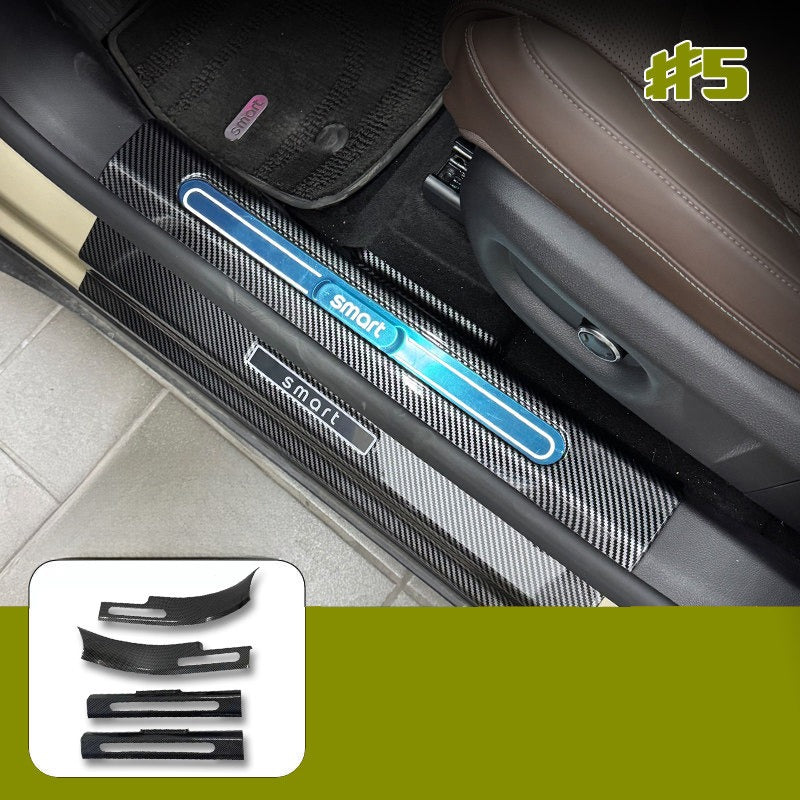 Carbon Fiber Pattern Door Sill Protectors for Smart #1 #3 #5