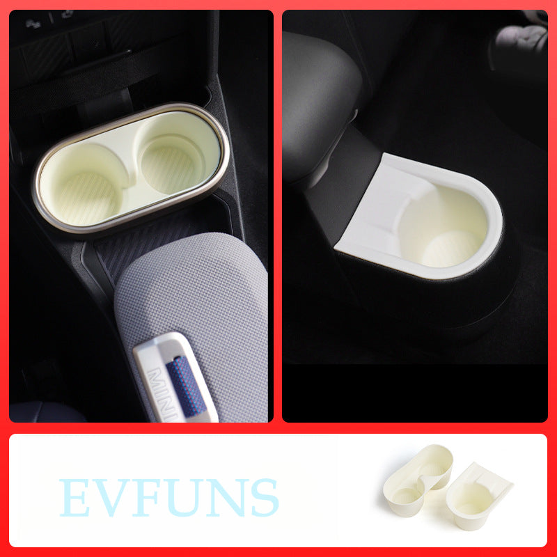 MINI Cooper F65 / F66 Cup Holder Insert Mat – Anti-Slip Interior Drink Coaster Suit-Beige Evfuns