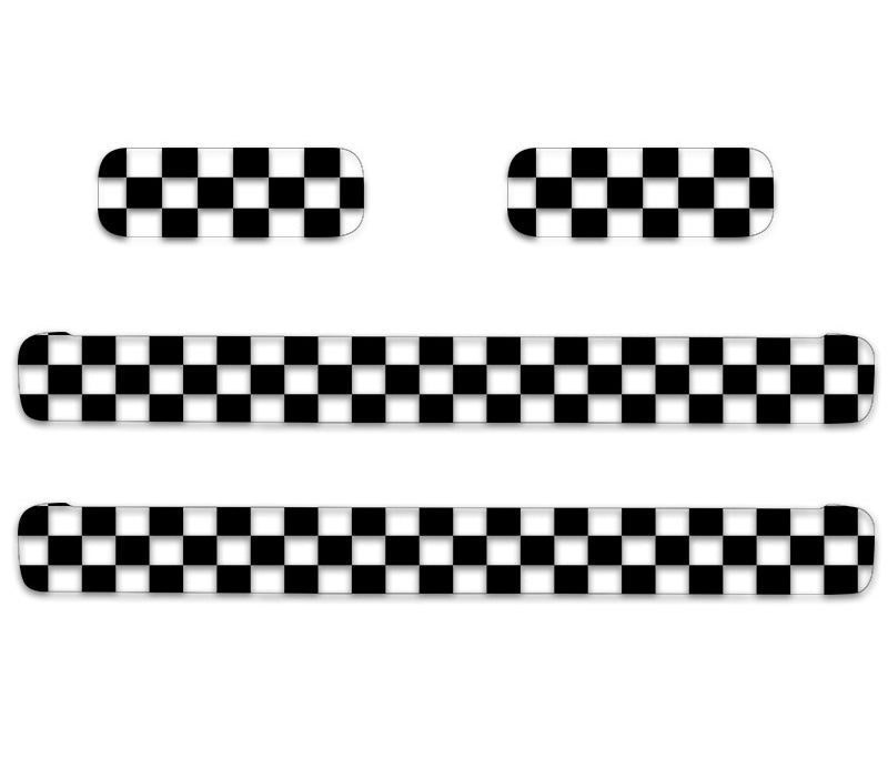 MINI Cooper Door Sill Scuff Plate Stickers | F54 F55 F56 F60 Threshold Trim Black and white grid (F55_F54) four-piece