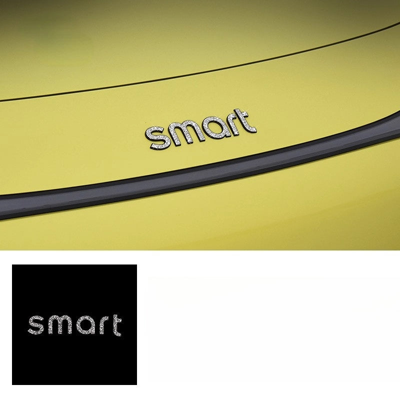 SMART # 1 Rhinestone Car Emblem Sticker – Bling Crystal Logo Decal Smart #1-Front Car Logo Letters Diamond Sticker [1