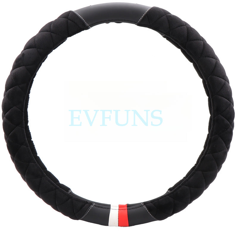 Winter Plush Steering Wheel Cover for MINI Cooper Plush Black [Black Model] Evfuns