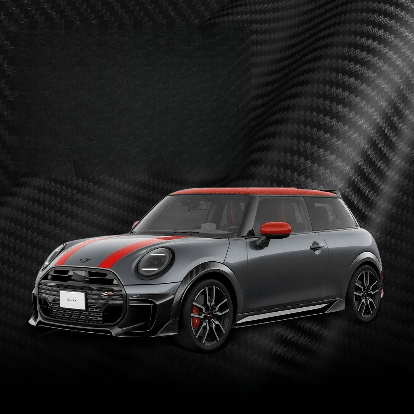 Mini Cooper Carbon Fiber Double Eyelid Headlight Trim Evfuns