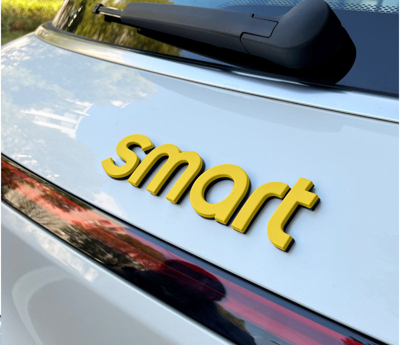 SMART Car Hood Letter Emblem & Badge Sticker – # 3/ # 1 / # 5Custom Body Decal Smart Tail Box Letter Sticker [Yellow]