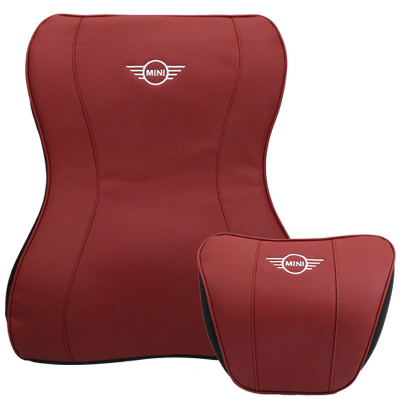 MINI Cooper Memory Foam Neck Pillow & Lumbar Support Cushion Evfuns