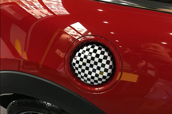 MINI Cooper S F55/F56 Fuel Tank Cover Trim – Custom ABS Decoration41 Black and white plaid Evfuns